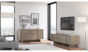 Скрин от дъбов декор в естествен цвят 146x76x45 cm Carpi – Marckeric