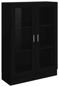 802751 vidaXL Шкаф витрина, черен, 82,5x30,5x115 см, ПДЧ