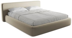 Бежово двойно тапицирано легло с място за съхранение и включена подматрачна рамка 180x200 cm Kiana – Makamii