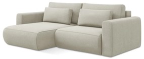 Бежов разтегателен ъглов диван с място за съхранение (ляв ъгъл) Kapua – Makamii