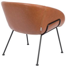 Кафяв фотьойл от изкуствена кожа Feston - Zuiver