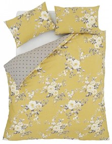 Жълто спално бельо с мотив на цветя , 200 x 200 cm Canterbury - Catherine Lansfield