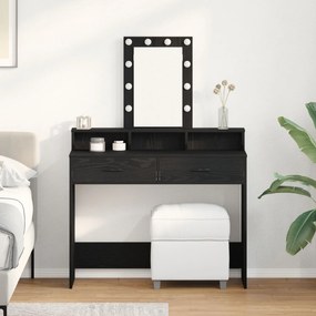 Sonata H Тоалетка с LED светлини, черен дъб, 100x41x140 см