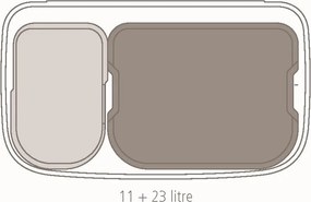 Кош за боклук Brabantia Bo Touch 1008855, 11+23 л, Плавно и безшумно отваряне, Голям отвор, Тъмносив
