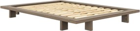 Кафяво двойно легло от борова дървесина с решетка 140x200 cm Japan - Karup Design