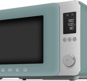 Комбинирана микровълнова фурна с горещ въздух SMEG Collezione MOC02EGMEU, 900W, 27 л, 25 програми, Плавно затваряне, Индивидуални настройки, Зелен