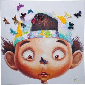 Арт.35201 КартинаTouched Boy with Butterflies 100x100cm