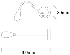 LED стенна лампа в златисто Reading – Opviq lights