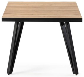 Черна/естествена масичка за кафе с дъбов плот 60x60 cm Sindi - Marckeric