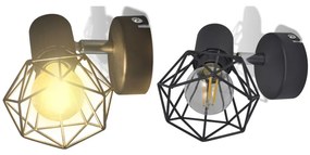 2 черни аплика с телена рамка индустриални LED крушка филамент