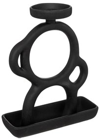 Свещник atmosphera Sab Olme, Керамика, Черен, 25 cm
