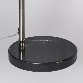 Арочна лампа от стомана с платнена абажур черна 45 см - XXL