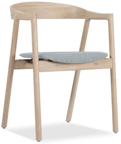 Трапезен стол от масивна дъбова дървесина със синьо-сива седалка Muna - Gazzda