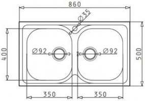 Мивка Maidsinks Вградена 2B-86 x 50 см