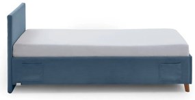 Синьо тапицирано детско легло 120x200 cm с място за съхранение с включена подматрачна рамка Cool – Meise Möbel