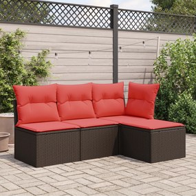 366229 vidaXL Градински стол с възглавница, кафяв, 55x55x37 см, полиратан