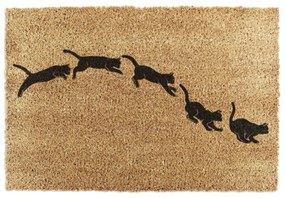 Изтривалка от кокосови влакна 60x90 cm Jumping Cats – Artsy Doormats