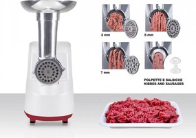 Месомелачка с приставка за домати Beper P102ROB200, 1200W, 3 ножа, ABS, Обратна функция, Бял