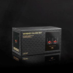 Комплект чаши за уиски LIITON 1006970 Denali, 230 мл, 2 бр, Удебелени стени, 3D дъно с форма на Връх Денали, Прозрачен