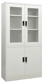 335947 vidaXL Офис шкаф, светлосив, 90x40x180 см, стомана