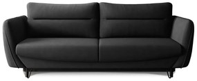 Черен шенилов сгъваем/с място за съхранение диван 236 cm Silva – ELTAP