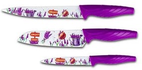 Комплект кухненски ножове LEVANDULE, 3 бр., лилав