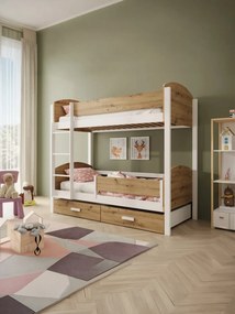 Двуетажно легло Jacky plus-Бяло-Артизиан-180 x 80