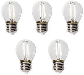 Комплект от 5 LED крушки E27 P45 със сензор за здрач 3W 250 lm 3000K