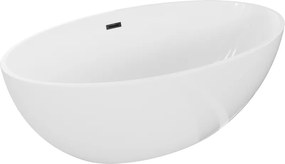 Mexen Nike свободностояща вана 175 x 100 см, бяла, черен преливник - 54071751000-70