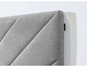 Светлосиво тапицирано двойно легло с включена подматрачна рамка 180x200 cm Romane – Bobochic Paris