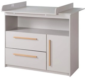 Светлосив детски скрин с маса за преповиване 107x98x75 cm Lea – Roba