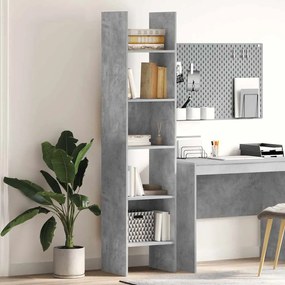 803402 vidaXL Библиотека, бетонно сива, 40x35x180 см, инженерно дърво