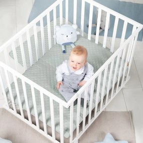 Бяла кошара за игра 100x75 cm на колелца Style – Roba