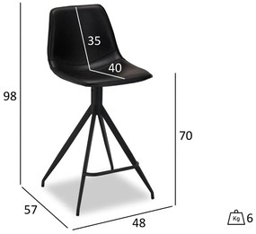 Черни въртящи се бар столове в комплект от 2 броя 98 cm Isabel - Furnhouse