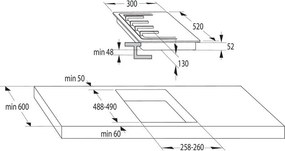 Газов плот за вграждане Gorenje GC321B, 4050W, Електронно запалване, Чугунена решетка, Черен