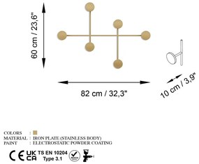 Метална стенна закачалка в златист цвят Dama-A – Kalune Design