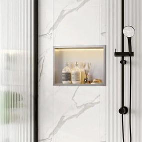 Вграден рафт за баня А LED 30x45 steel brush