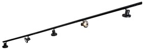 Модерна релсова система за осветление с 5 черни прожектора 1-фазов 300 см - Iconic Jeany