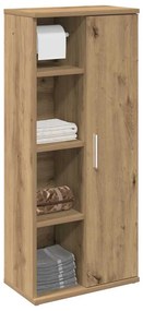 858532 vidaXL Шкаф за баня с държач за ролки, дъб артизан, 39x22x90 см