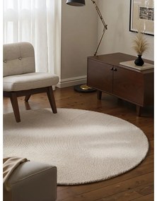 Ръчно изработен вълнен кръгъл килим в светло естествен цвят ø 150 cm Eleni Natural White – Hanse Home