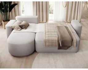 Светлосив шенилов сгъваем/с място за съхранение ъглов диван (ляв ъгъл) Aurumm – ELTAP