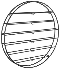 Черен стенен метален стелаж за вино брой бутилки 12 80x80x9 cm Redondo – PT LIVING