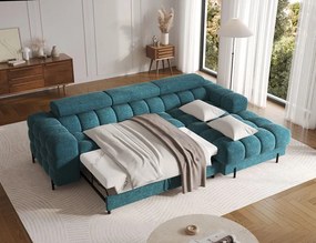 Ъглов диван Freyia-Петролен-Десен