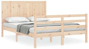 3194476 vidaXL Рамка за легло с табла Small Double масивна дървесина