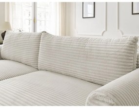 Кремав разтегателен ъглов диван от рипсено кадифе (ляв ъгъл) Lucien – Bobochic Paris