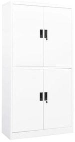 335942 vidaXL Офис шкаф, бял, 90x40x180 см, стомана