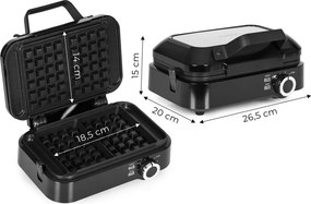 Вафладжийница, вафладжийница с незалепващи плочи - 1200 W с контрол на температурата