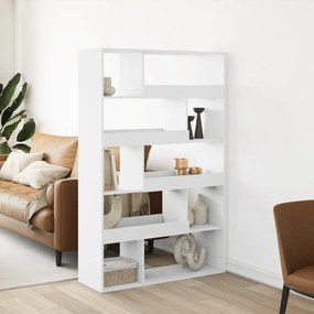 3309339 vidaXL Библиотека, бяла, 100x33x156,5 см, инженерно дърво