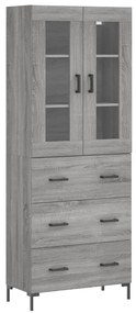 3198407 vidaXL Висок шкаф, сив сонома, 69,5x34x180 см, инженерно дърво