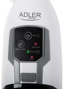 Моп за чистене с пара Adler AD 7052, 1300 W, 3 настройки, 0.550 л, 2 въртящи се глави, 2 режима на работа, Бързо загряване, Бял